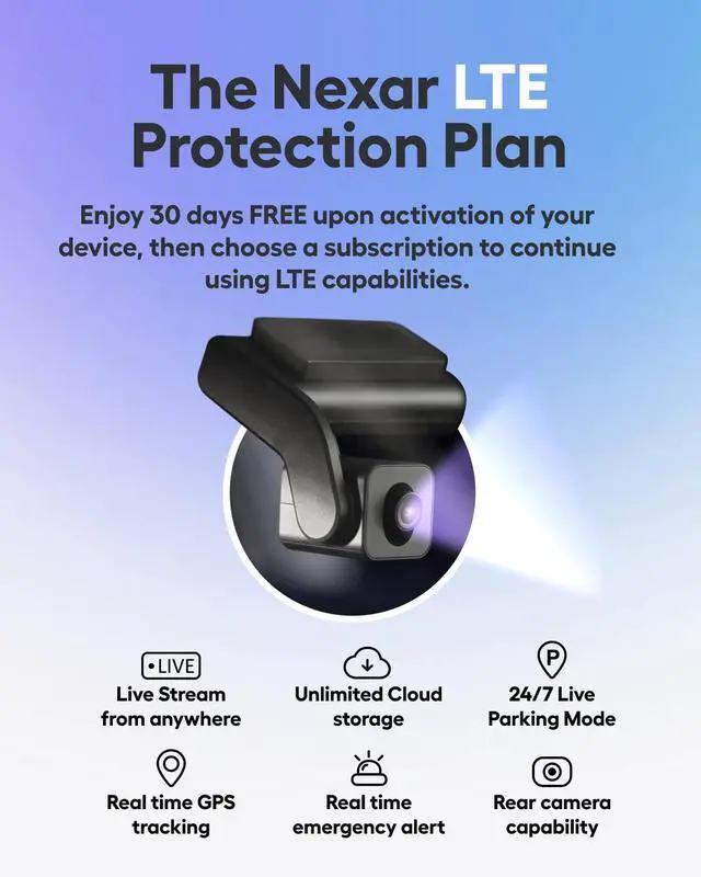 Alt view image 4 of 6 - beam2 Dash Cam - 2K QHD LTE Connected Unlimited Cloud Storage Live Streaming Parking Mode Night Vision - Front & Cabin Cam - Includes $25 OBD Kit for Continuous Power (128GB Internal Storage)