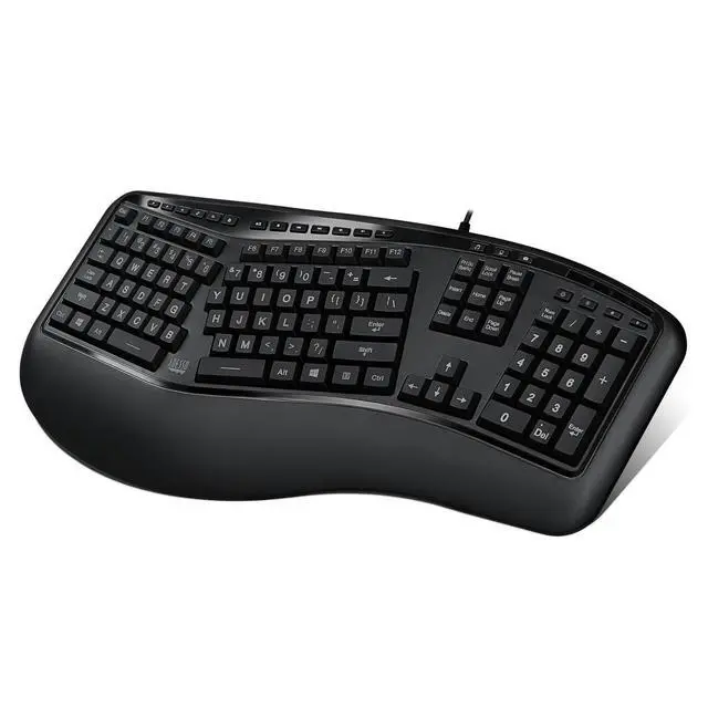 Alt view image 2 of 6 - Tru-Form 150 3-Color Illuminated USB Ergonomic Keyboard AKB-150EB