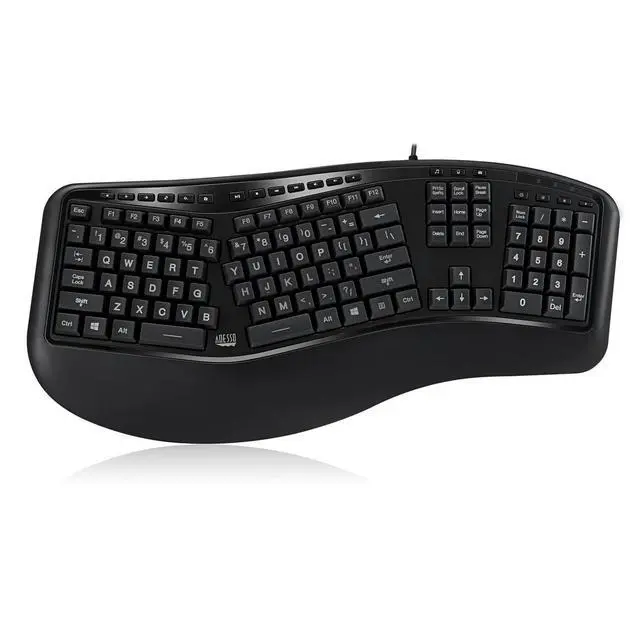 Alt view image 4 of 6 - Tru-Form 150 3-Color Illuminated USB Ergonomic Keyboard AKB-150EB
