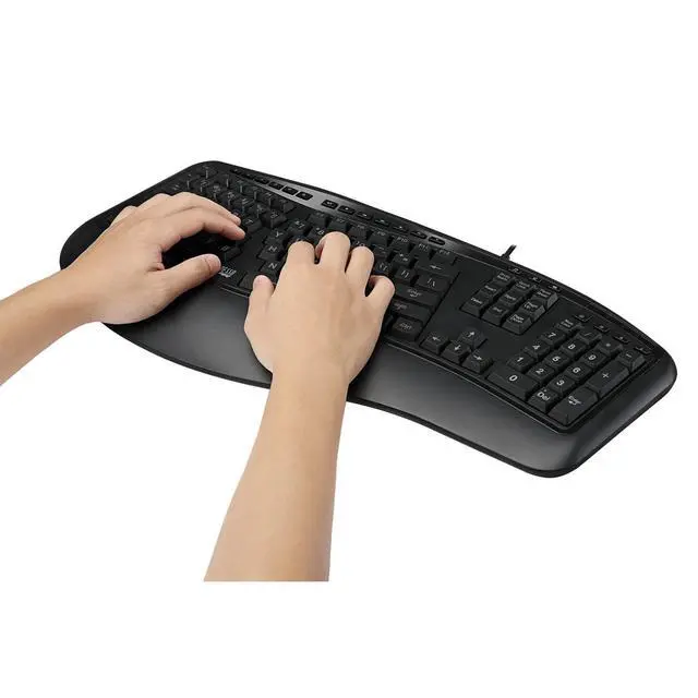 Alt view image 5 of 6 - Tru-Form 150 3-Color Illuminated USB Ergonomic Keyboard AKB-150EB