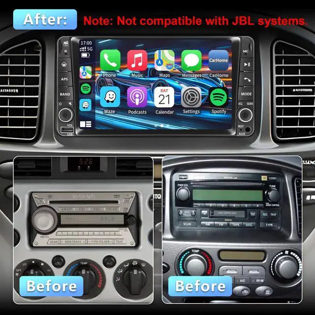 Alt view image 3 of 6 - Plug&Play Car Radio for Toyota 4Runner 2003-2009,for Tundra 2003-2006, for Sequoia 2003-2007,7 Inch IPS Touch Screen with Wireless CarPlay&Android Auto&Mirror Link Bluetooth AM/FM Backup Camera