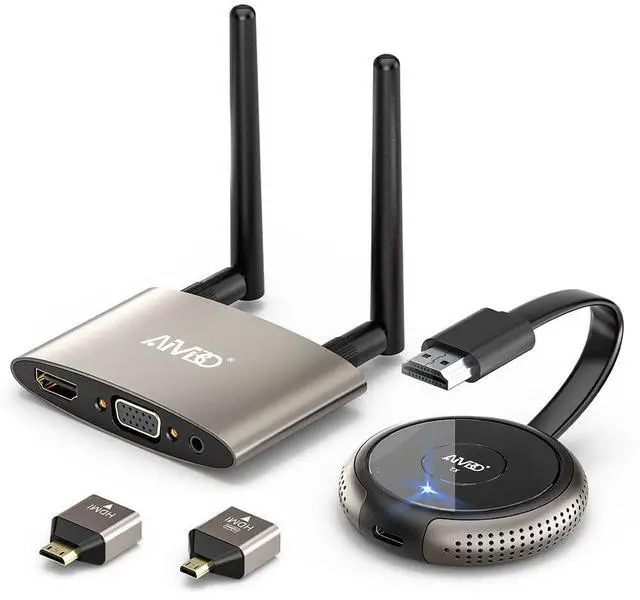 Main image of HDMI Wireless Transmitter and Receiver 4K, Dual Screens HDMI & VGA Live Casting 5G Video/Audio for Laptop, Cable Box, Camera, Blu-ray, Phone, Netfix to Monitor, Projector, HDTV 165FT/50M