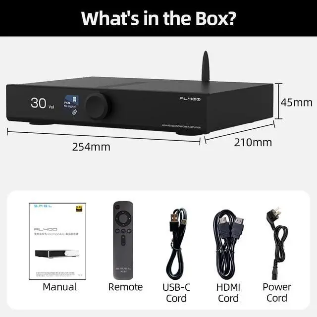 Alt view image 6 of 6 - SMSL AL400 DAC,Power Amplifier,Phono Power Amp,TPA3255 Amp CS43131 Chip,4-Stage Low-Pass/5 Filter Modes Compatible with MM/MC Phono Cartridges Full MQA DAC Support DSD Professional EQ/eARC(Black)