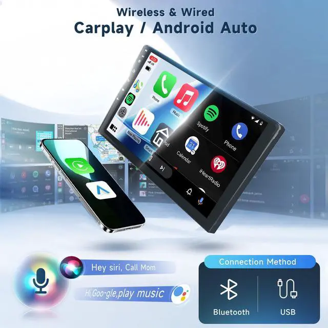 Alt view image 2 of 6 - 5Ghz WiFi 4Core+64G Android 15 Car Stereo for Toyota RAV4 2007-2011 with Wireless Carplay Android Auto, 9 Inch Touch Screen Radio Support GPS/WiFi/Bluetooth/FM/SWC/Backup Camera