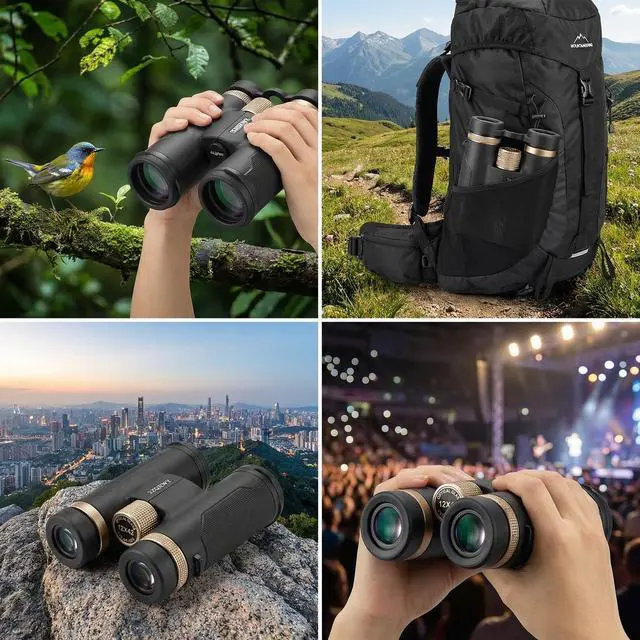 Alt view image 3 of 6 - 12x42 HD Binoculars for Adults High Powered with Phone Adapter and Tripod, Super Bright Binoculars for Bird Watching Hunting,Hiking,Safari,Travel,Sports,Concert.Black