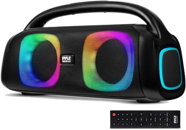 Main image of Portable Bluetooth Speaker Boombox with Dual 5 High-Performance Wireless Speakers, 160W Power, Rechargeable Battery, Mic Priority, USB/Micro SD/AUX/FM Radio, LED Ring Light, Outdoor Speaker