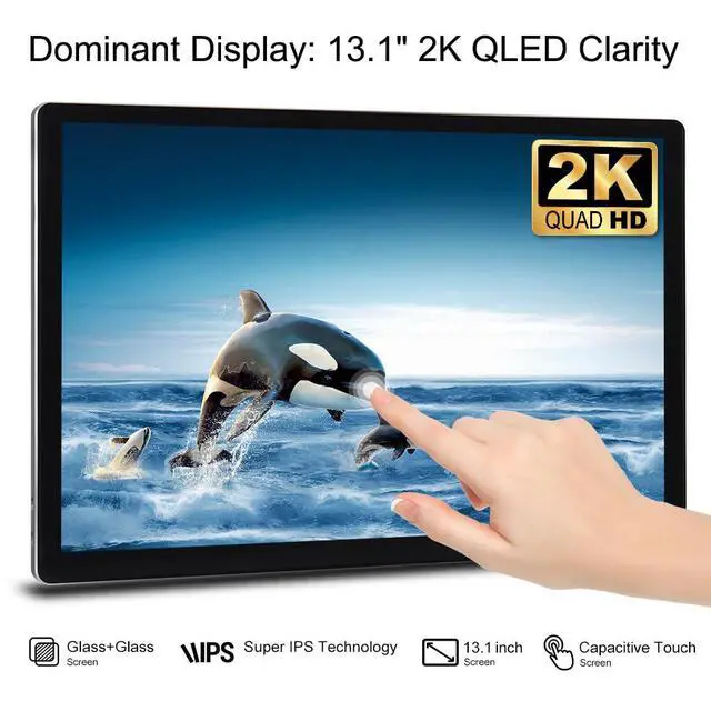 Alt view image 4 of 6 - Android 15 13.1" Car Stereo for Jeep Wrangler 2007-2017,Dodge Ram 2009-2012 | 8-Core 4+64GB, Wireless CarPlay & Android Auto, 1920x1200 QLED Touchscreen, GPS Navigation, Backup Camera, SWC,DSP, FM Rad