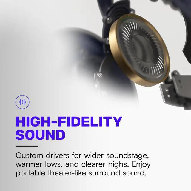 Alt view image 5 of 6 - Pro Bluetooth Headphones - Premium Over The Ear Headphones, Hybrid Active Noise Cancelling Wireless Headphones + Awareness Mode, Bluetooth Headset with Mic, 60 Hours of Battery Life (Black)