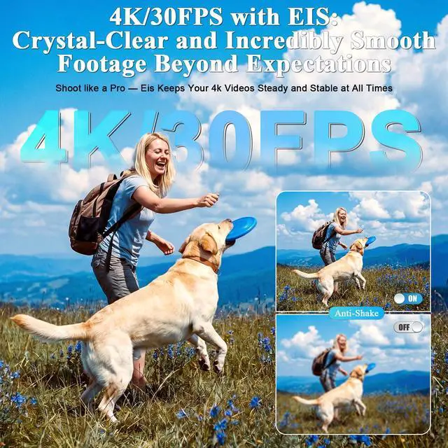 Alt view image 2 of 6 - 4K Pocket Vlogging Camera Wifi, Portable Handheld POV Cam with64G | 4k HD Recording, 1.69Inch Color Touchscreen, 6-Axis Image Stabilization, 150° Wide-Angle Lens,Content Creator Cam for Travel