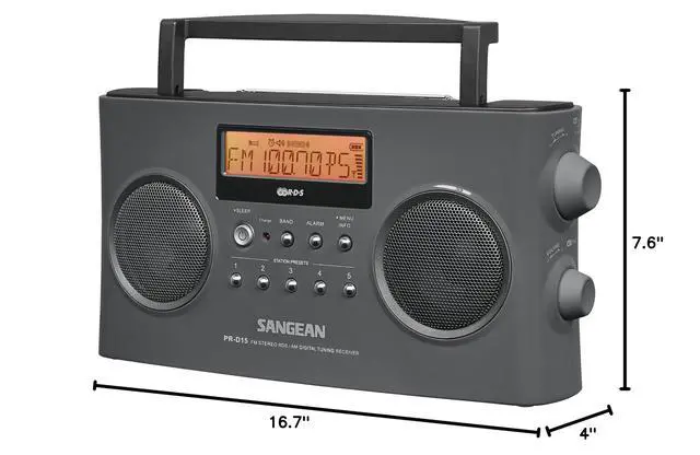 Alt view image 6 of 6 - PR-D15 Digital Portable Stereo RDS Receiver Gray