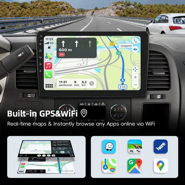 Alt view image 4 of 6 - Car Stereo Radio for Chevy Silverado & GMC 2007-2013 10.2 Inch with CarPlay | 2+64GB, Android 13 Radio for Silverado 1500/GMC Sierra with Android Auto/Backup Camera/GPS Navigation/Bluetooth/WiFi/SWC
