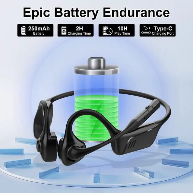 Alt view image 6 of 6 - Open-Ear Bluetooth Wireless Trucker Headset with Microphone | Bluetooth Headphones with Noise Cancelling Mic, Wireless Headset with Mic for Work, Workout, Driving, Call