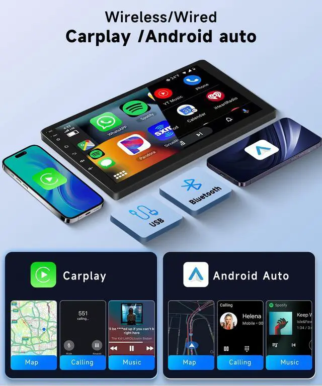Alt view image 3 of 6 - 8Core 4+64G Car Stereo for Toyota RAV4 2003 2004 2005 Wireless Carplay Android Auto,9 inch 1280 * 720P IPS Touch Screen Radio, Android/GPS/WiFi/32EQ DSP Audio/Bluetooth/SWC/Backup Camera