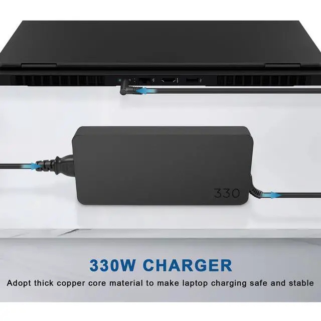 Alt view image 2 of 6 - 330W Charger Compatible with Hp OMEN MAX 16-ah 16-ak 17-ck 17-cm ZBook X 16 G1i Fury G1i 18 TPN-DA60 M34603-001 N80119-001 TPN-LA32 TPN-DA33 HP Thunderbolt 4 Ultra 280W G6 Dock Slim GaN Design