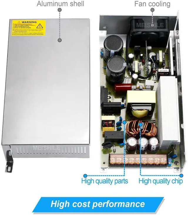 Alt view image 3 of 6 - 12V 100A 1200W DC Switching Power supply Adapter PSU AC-DC 12Volt Industrial Transformer Converter 0-80/50amps LED drive Lamp Meter Semiconductor Motor Pump Winch Stereos Amplifier Fan SMPS 110V/220V
