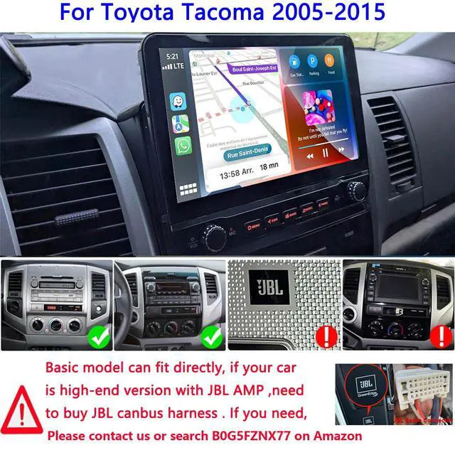 Alt view image 2 of 6 - 10.1 inch Car Radio Stereo Upgrade for Toyota Tacoma 2005-2015 with Wireless CarPlay/Android Auto/Touch Screen/SWC/GPS Navigation/BT/WiFi FM Backup Camera Physical Button Volume Knob