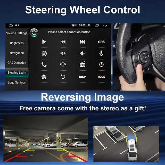 Alt view image 6 of 6 - 10.1 inch Car Radio Stereo Upgrade for Toyota Tacoma 2005-2015 with Wireless CarPlay/Android Auto/Touch Screen/SWC/GPS Navigation/BT/WiFi FM Backup Camera Physical Button Volume Knob