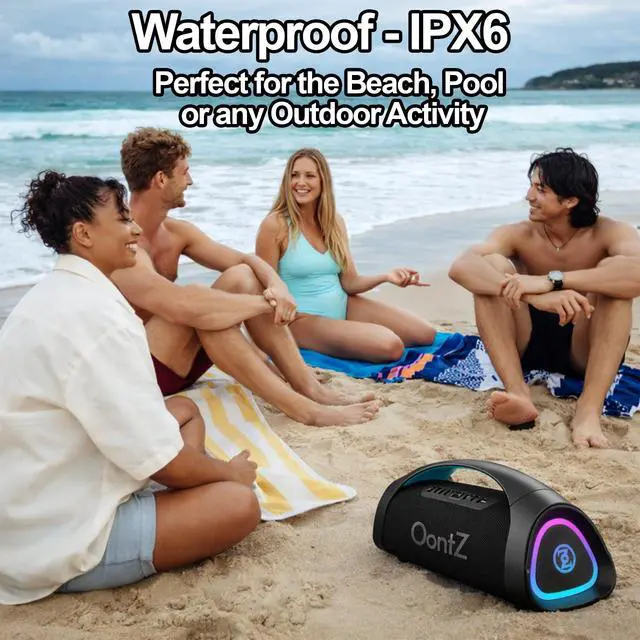 Alt view image 3 of 6 - OontZ Angle 3XL Ultra (2nd Gen) - Bluetooth Speaker, 300 Watts, High Quality Sound & Rich Full Bass, 100ft Wireless Range, Karaoke Mic, Beat Driven Light Show, Dual Pairing