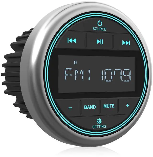 Main image of Marine Bluetooth Stereo Radio Receiver: Marine Digital Multimedia Player | 2.8 Inch LCD Display AM FM USB AUX-In Preset EQ Subwoofer 200W RCA Output for Boat Golf Cart ATV UTV Yacht