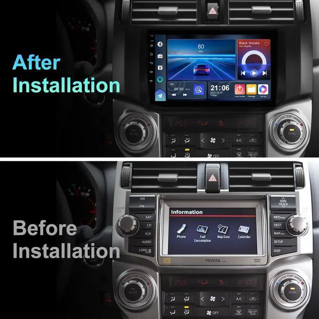 Alt view image 3 of 6 - 2+64G Android 14 Double Din Car Radio Stereo for Toyota 4Runner 2010-2019 with 9" Touchscreen Radio Built-in Wireless Carplay/Android Auto/GPS/Bluetooth/FM/AUX-in/SWC/Camera