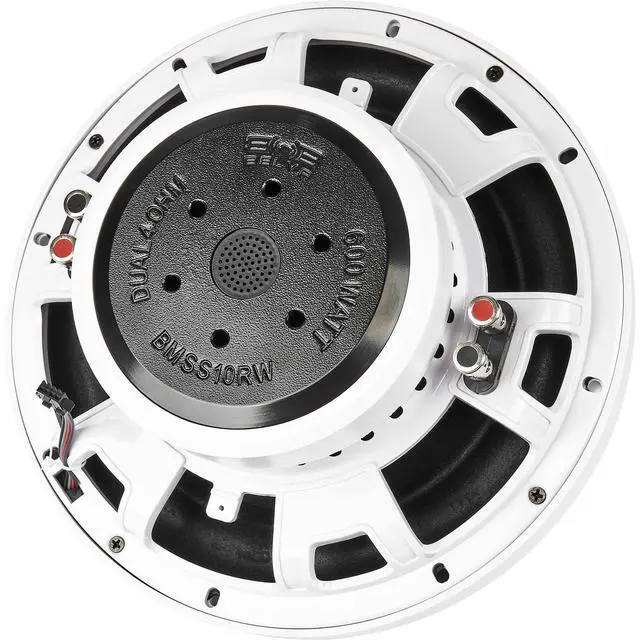 Alt view image 6 of 6 - BMSS10RW 800W Peak (400W RMS) 10" Shallow Marine Subwoofer with Multi-Color LED Lighting for Boats/ATV/UTV/SxS/Powersport
