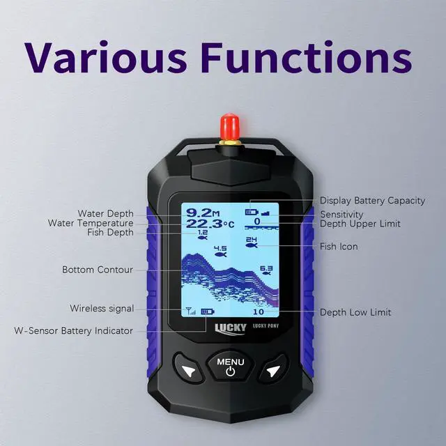 Alt view image 5 of 6 - Handheld Portable Fish Depth Finders Castable Kayak Sonar Fish Finder Compact Wireless Boat Fishfinder Lightweight for Shore Lake Ice Fishing FF168-WLA