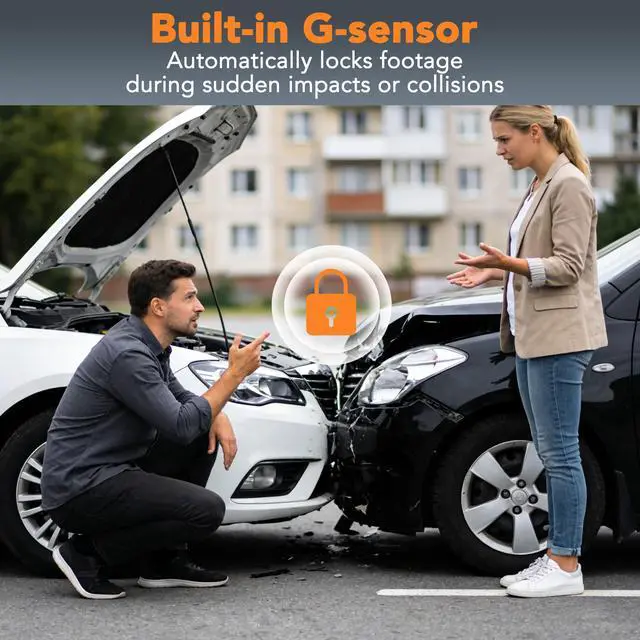 Alt view image 6 of 6 - 4K Dash Cam Front and Rear, STARVIS 2 Night Vision, Free 64GB Card, 5GHz WiFi with App, Built-in GPS, Dash Camera for Cars 170° Wide Angle, 3" IPS Screen, Loop Recording, 24H Parking Monitor