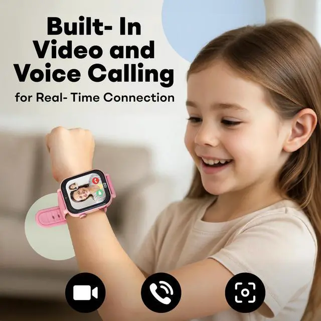 Alt view image 2 of 6 - Kipywatch Smartwatch for Kids - Watch with GPS Tracker, Video & Voice Call | 4G Kids Phone Watch, Parental App, Low Subscription - Safety Alert, School Mode - Interchangeable Strap - Back to School Gi