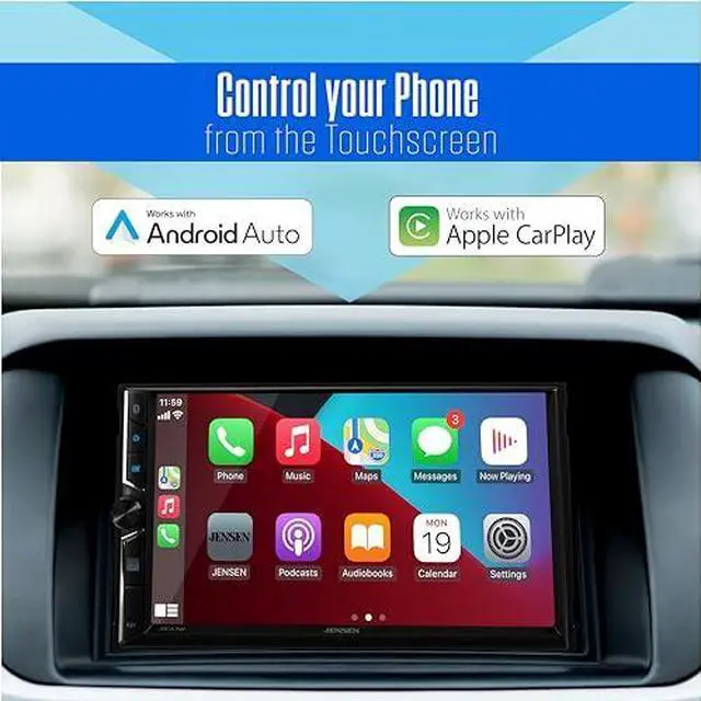 Alt view image 2 of 6 - J3CA7W 7-inch Double DIN Certified Wireless Apple Carplay Android Auto Car Stereo & BUCAM100J Backup Camera Bundle