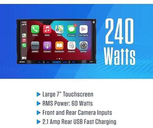Alt view image 4 of 6 - J3CA7W 7-inch Double DIN Certified Wireless Apple Carplay Android Auto Car Stereo & BUCAM100J Backup Camera Bundle