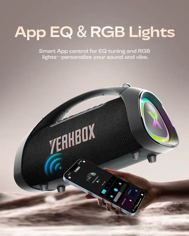 Alt view image 3 of 6 - Sonic Boom Max K Karaoke Speaker, 200W RMS Bluetooth Speaker | 200W RMS powerful audio, 3-way HiFi sound, smart EQ app, RGB lighting, IPX6 water resistance, 24-hour battery life