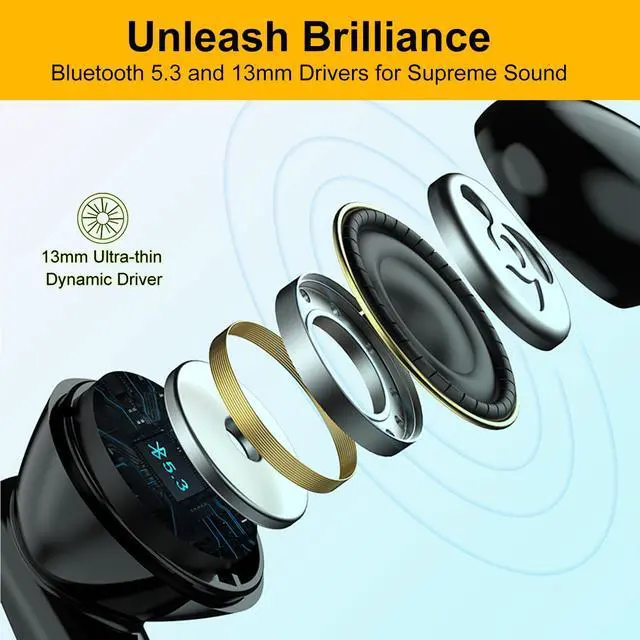 Alt view image 6 of 6 - ANC True Wireless Earbuds with Bluetooth Transmitter Set for TV Listening