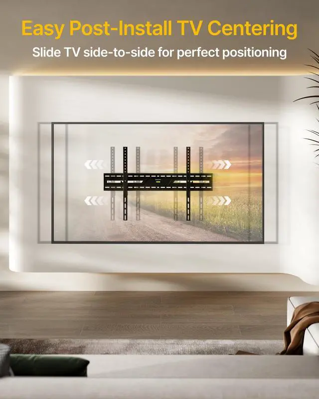 Alt view image 5 of 6 - Heavy Duty Tilting TV Wall Mount for 50-100 Inch TVs up to 220lbs | 4X Safety Tested, 15° Tilt, Fits 16/18/24" Wood Studs, Max VESA 900x600mm, Living Room, Bedroom, Home Theater, Commercial Use