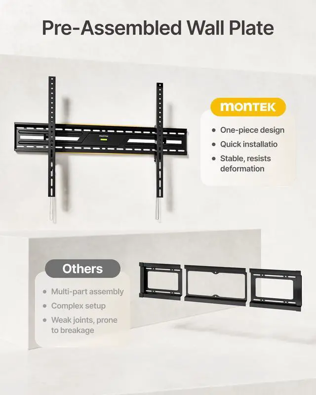 Alt view image 6 of 6 - Heavy Duty Tilting TV Wall Mount for 50-100 Inch TVs up to 220lbs | 4X Safety Tested, 15° Tilt, Fits 16/18/24" Wood Studs, Max VESA 900x600mm, Living Room, Bedroom, Home Theater, Commercial Use