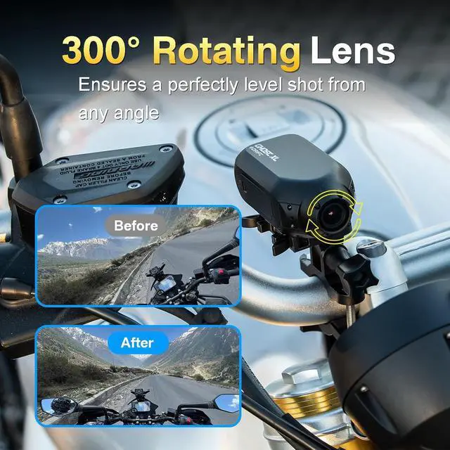 Alt view image 3 of 6 - Drift Ghost XL Pro 4K Action Camera for Motorcycle Helmet, Waterproof Action Camera with Image Stabilization, Rotating Lens, Dash Cam Mode, Motorcycle Camera, Bike Camera, Long Battery Life