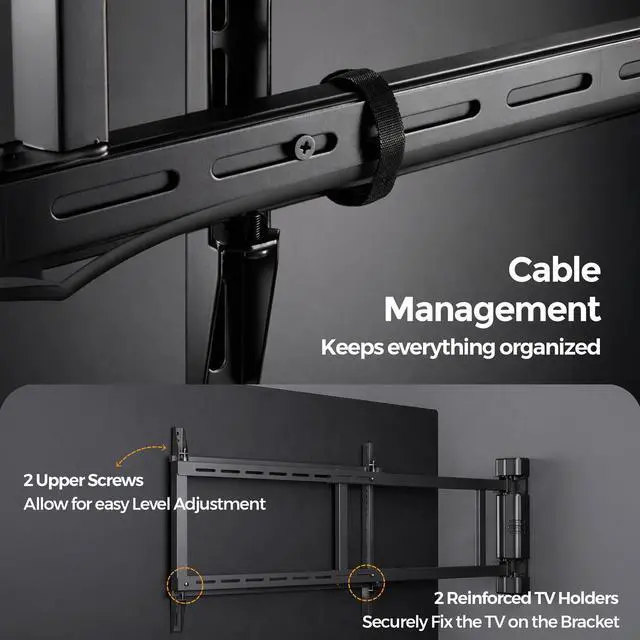 Alt view image 4 of 6 - Swing Wall Mount Bracket for 32-75" TVs, Hinged, Pack of 1 | Hinged bracket manually swings open up to 180 degrees with one finger for easy TV service, Max 110 lbs, Max Vesa 600x400