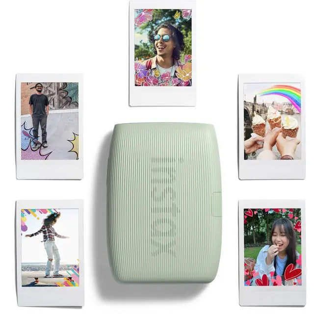 Alt view image 4 of 5 - Bundle with Compatible Fuji Mini Link 3 Smartphone Printer Clay White + Fuji Film Value Pack 20 Sheets Accessories Bundle with Album + 5 Plastic Desk Frames + Paper & Sticker Frames (Sage Green)