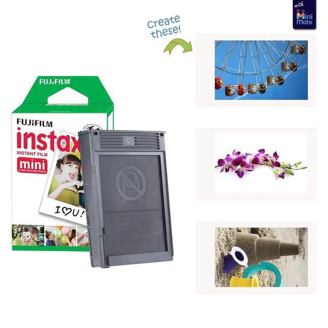 Alt view image 5 of 5 - Bundle with Compatible Fuji Mini Link 3 Smartphone Printer Clay White + Fuji Film Value Pack 20 Sheets Accessories Bundle with Album + 5 Plastic Desk Frames + Paper & Sticker Frames (Sage Green)