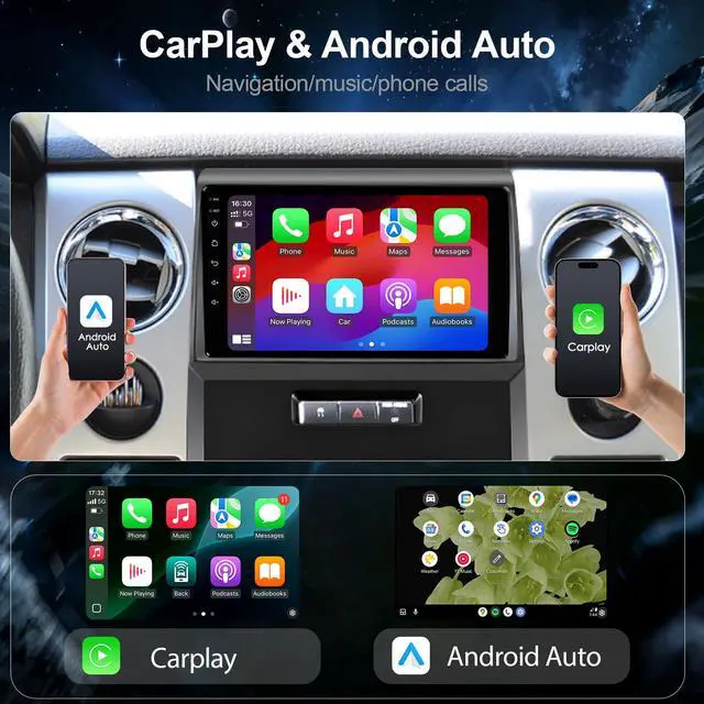 Alt view image 4 of 6 - 64GB Car Radio Stereo Upgrade for Ford F150 2009 2010 2011 2012, Plug and Play 9'' Android 13 Head Unit with Wireless Carplay/Android Auto/1080P Backup Camera/AM FM Radio