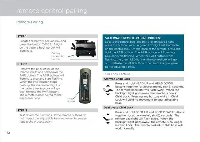 Alt view image 3 of 6 - Replacement Remote Control for TEMPUR Ergo/Tempur-Pedic/KEESON Adjustable Beds Compatible with Model RF396B & JLDK.111.13.01