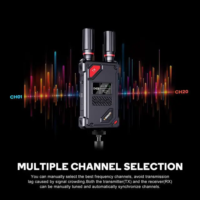 Alt view image 6 of 6 - Wireless Video Transmitter and Receiver with UVC Out for Live System,Manual Switching of 20 Channels,Wireless Video Transmission System 1500FT Los Range,0.05s Delay,Up to 5 Devices(1TX+1RX)
