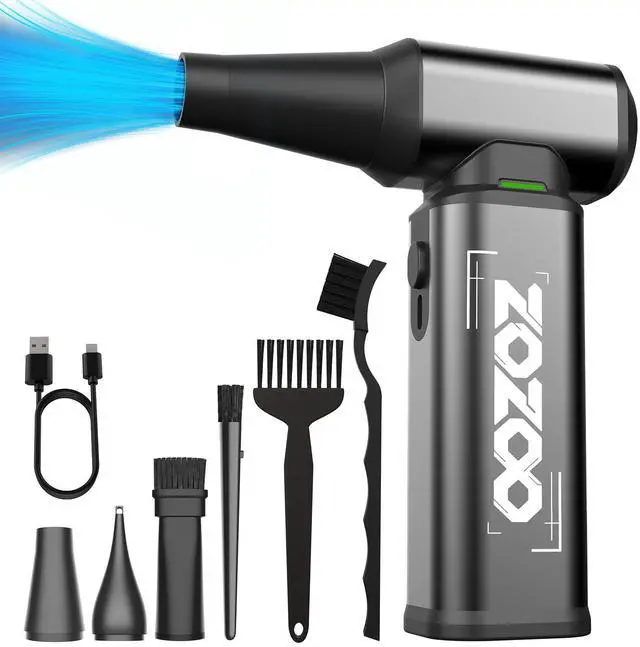 Main image of Compressed Air Duster, 180000RPM Powerful Cordless Electric Air Duster with Brushless Motor and LED Light, Rechargeable Stepless Speed Regulation Dust Blower for PC, Keyboard, House, Car and Outdoor