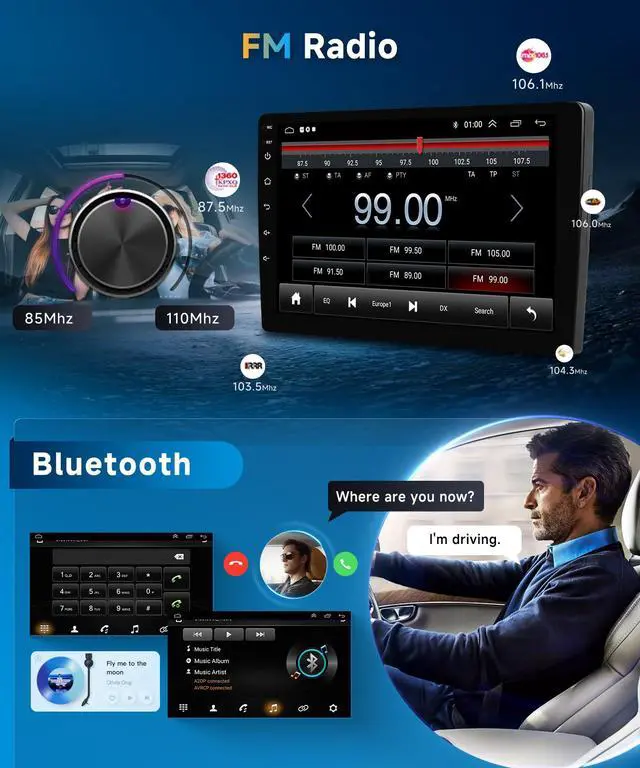 Alt view image 4 of 6 - 2+64G for Honda Odyssey 2005-2010 Car Radio Stereo Wireless Carplay Android Auto 10.1inch Touch Screen Bluetooth Android Car Audio Receiver GPS 5GWiFi Backup Camera FM/RDS SWC