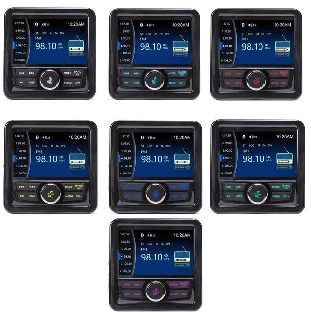 Alt view image 3 of 6 - Audio Systems Marine Gauge Receiver - Weatherproof, 4-inch Display Screen, Built-in Amplifier, Bluetooth, Digital Media MP3 Player, No CD Player, USB Port