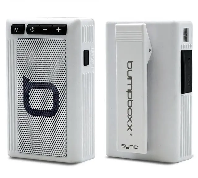 Main image of Retro Pager Wearable Bluetooth Speaker, White | Portable waterproof speaker with LED flashlight and more than 7 hours of battery life