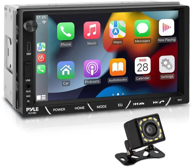 Main image of Double Din Car Stereo with Backup Camera | 1080P HD 7-Inch IPS Touch Screen Radio for Car | 4x60W Power CarPlay and Android Auto with AM/FM & Bluetooth 5.0 | Includes Microphone & Remote Control