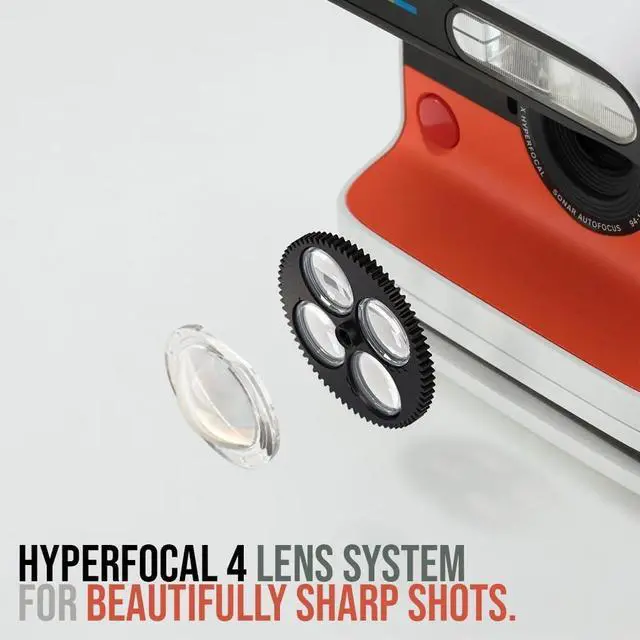 Alt view image 2 of 6 - Flip Instant Camera + Color Film Bundle (8 Photos Included) - Black - Hyperfocal 4-Lens System, Sonar Autofocus, and Scene Analysis, Bluetooth Companion App, with Lens Cleaning Cloth