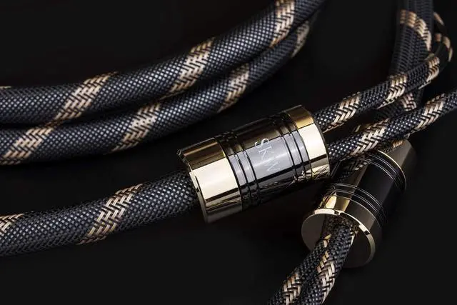 Alt view image 2 of 6 - Premium Audiophile Audio Cable - 2RCA Male to 2RCA Male Hi-Fi System Converter Adapter Shielded for Noise Reduction (12.8mm Diameter, 3.2ft/1M) | Triple-shielded, 24K Gold Split-tip RCA Plugs, Ultra-H