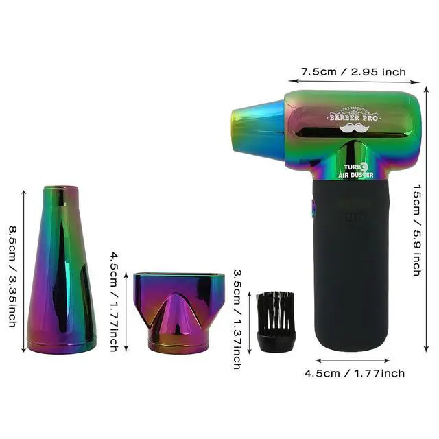 Alt view image 6 of 6 - Compressed Air Duster - Electric Duster for Hair Barber, 3 Gear Mini Portable Jet Dry Air Blower, for PC, Office,Salon, Fan, Laptop, Keyboard, Car -Gradient Green