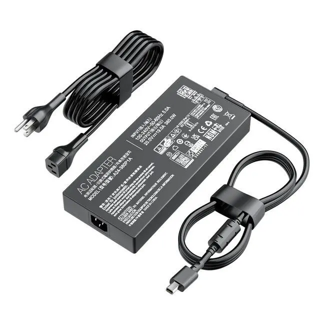 Alt view image 2 of 6 - 380W Laptop Charger GaN ADP-380AB B Fit for Asus ROG Strix Scar 16 RTX 5080 | AC Adapter ROG Strix G16 G615 G18 G815 G815L Scar 18 G635 G835 RTX 5090 TUF A16 F16 ProArt PX13 P16 A24-380P1A Power Suppl